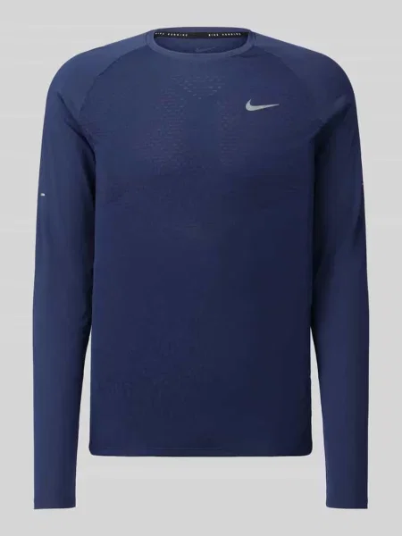 Bluzka z długim rękawem sport o kroju regular fit z detal z logo Nike Training granatowa