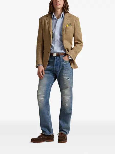 Ριγέ polo Polo Ralph Lauren με κουκούλα με αυτόγραφο λευκό