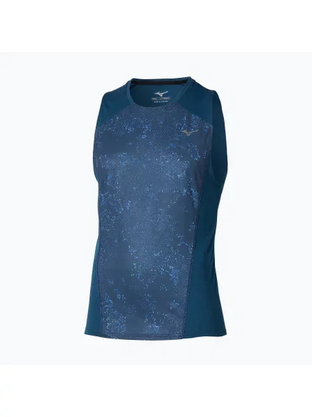 Tricou de alergare pentru bărbați Mizuno Active DryAeroFlow Graphic Tank Top estate blue albastru