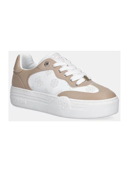 Sneakersy Guess skórzane na platformie białe