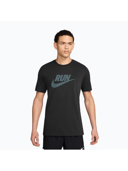 Tricou de alergare pentru bărbați Nike Dri-Fit Running black/mineral slate negru