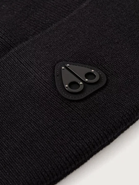 MOOSE KNUCKLES czapka beanie z dodatkiem wełny czarna