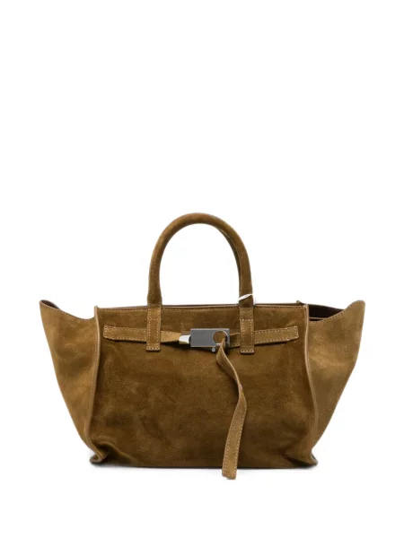Geantă shopper Benedetta Bruzziches din piele de căprioară maro