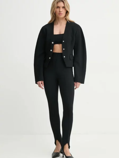 Nanushka bluzka ANOUK gładka czarny