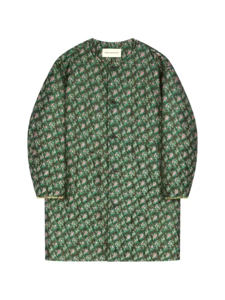 Žakárový kabát Dries Van Noten zelený