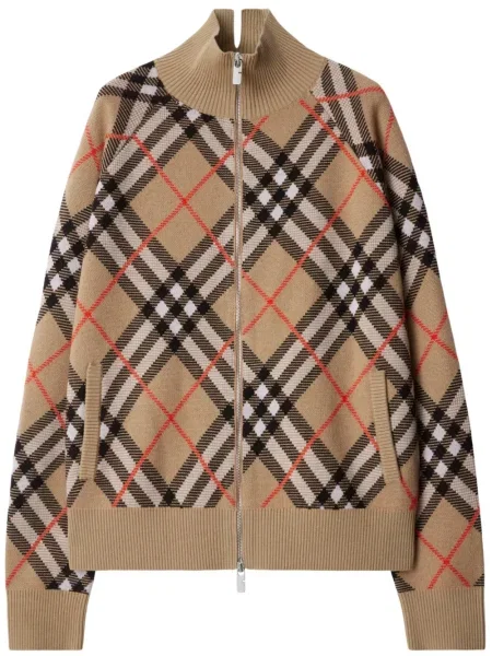 Kurtka Burberry wełniana w kratę