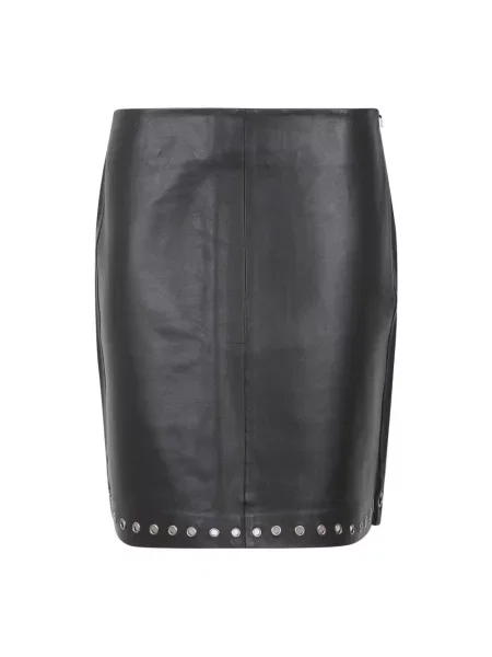 Spódnica skórzana Gimaguas do kolan czarna