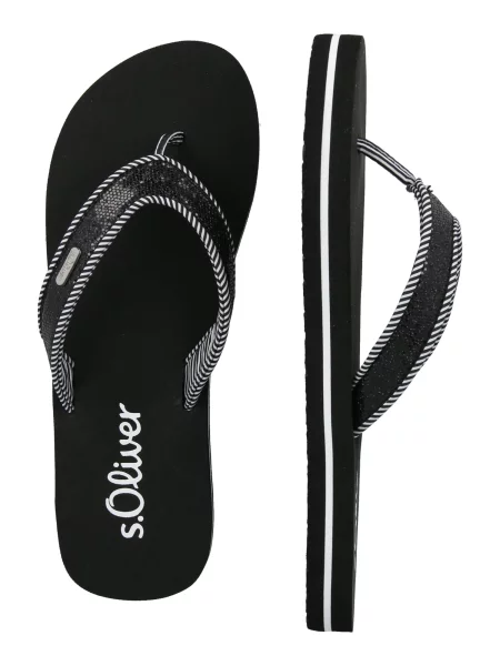 S.Oliver Flip-flops negru alb
