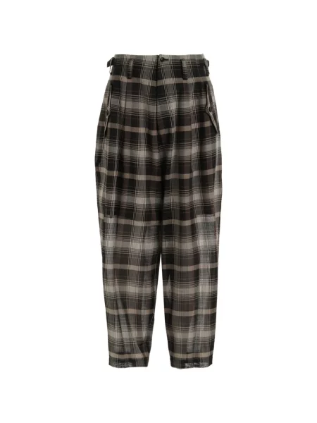 Pantaloni Y's în carouri negru