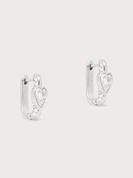 Guess cercei pentru femei din oțel inoxidabil cu zirconiu cubic CRYSTAL LOVE
