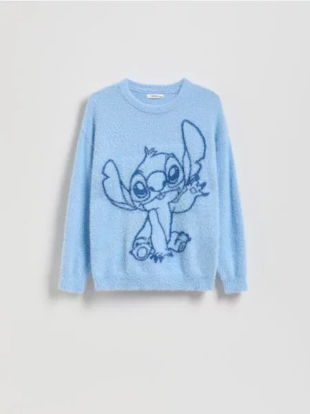 Reserved Светр Lilo & Stitch з віскозою блідо-блакитний блакитний