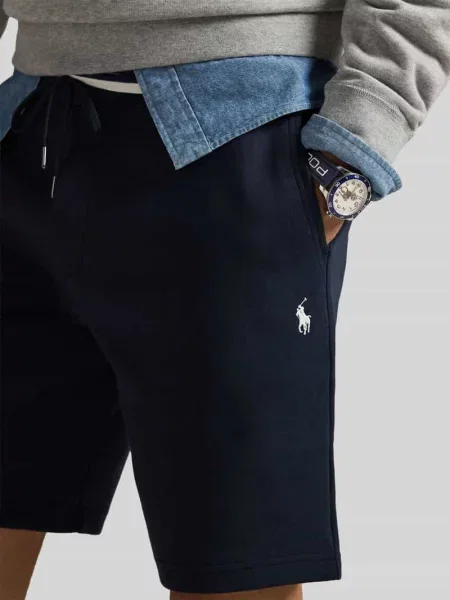 Szorty z dzianiny dresowej o kroju regular fit z mieszanki bawełny Polo Ralph Lauren granatowe