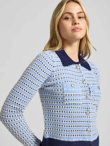 Kardigan rozpinany z mieszanki lnu z kołnierzykiem polo model GUALEM' Suncoo Paris