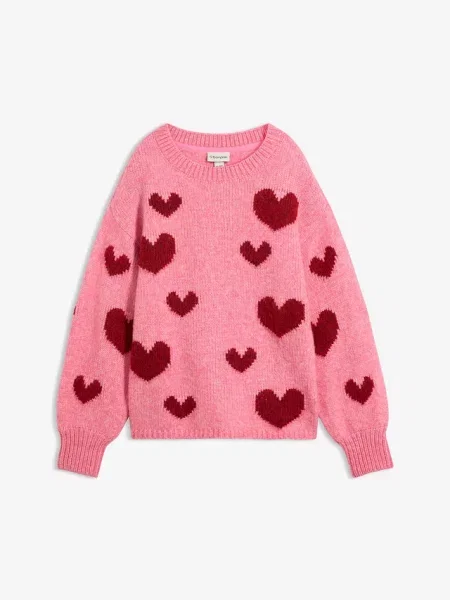 Sweter boxy różowy