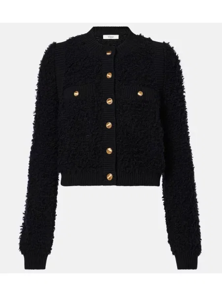 Geacă Chloé din tweed negru
