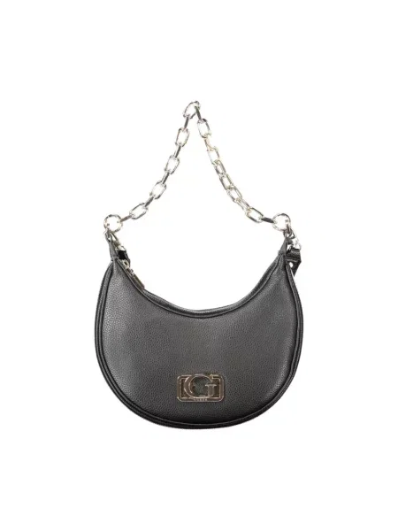 Lniana torebka Guess czarna
