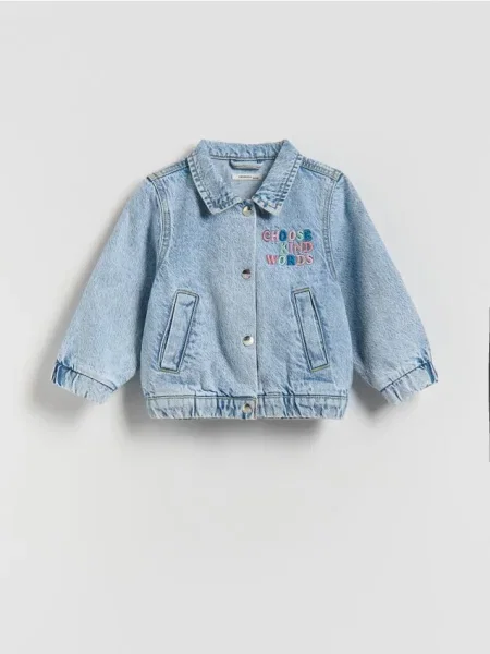Reserved Джинсова куртка з вишивкою синій