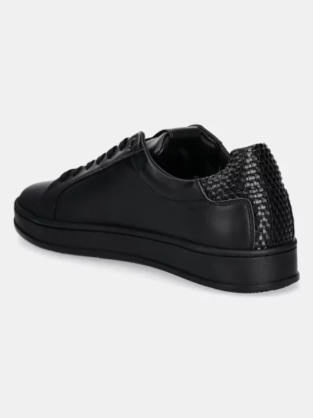 Šněrovací kožené tenisky Calvin Klein černé