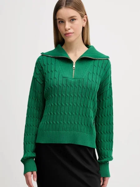 Tommy Hilfiger sweter z golfem zielony