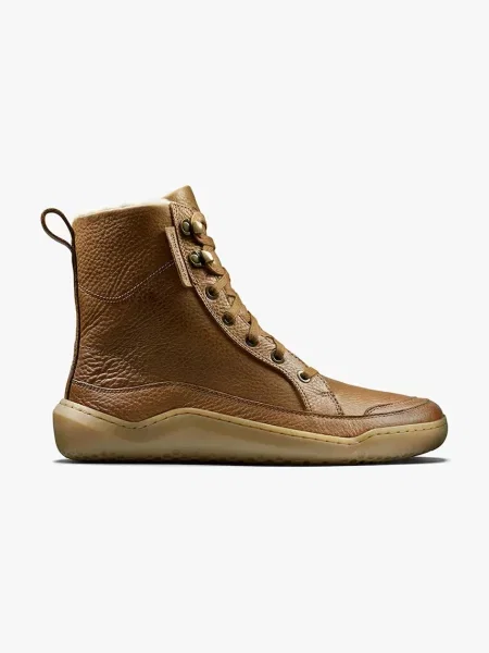 Kožne gležnjače Vivobarefoot GOBI BOOT WARMLINED za žene ravni potplat s toplom podstavom smeđa