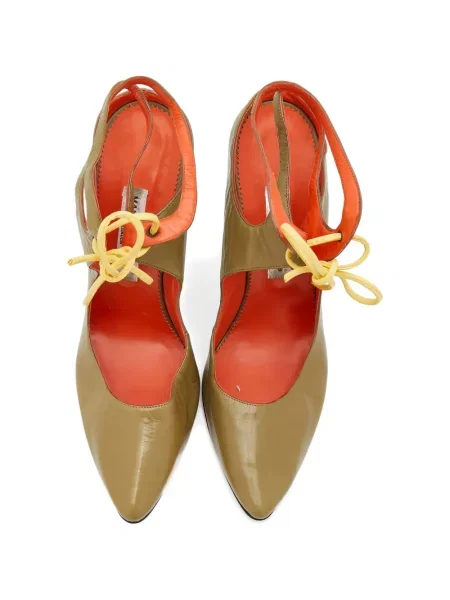 Γοβάκια Manolo Blahnik με κορδόνια με δαντέλα πράσινο