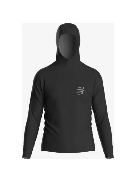 Kurtka cienka z kapturem Compressport Hurricane Waterproof S czarny