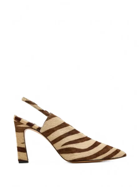Pantofi cu toc Yuzefi cu imagine slingback maro