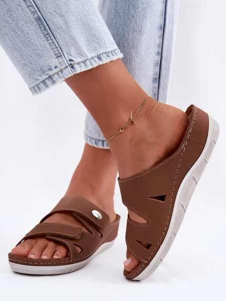 Papuci Inblu cu velcro din piele