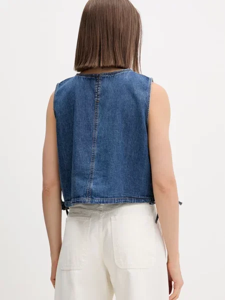 Top Tommy Jeans na ramiączkach niebieski
