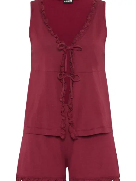 LSCN by LASCANA Pantaloni scurți bordeaux roșu
