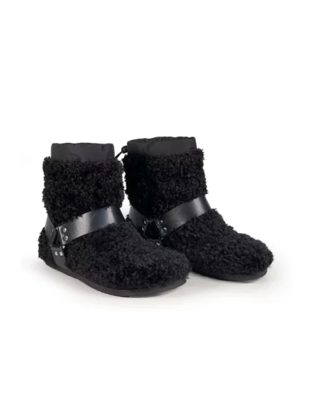 Botki Vic Matie boho na sprzączkę typu teddy czarne