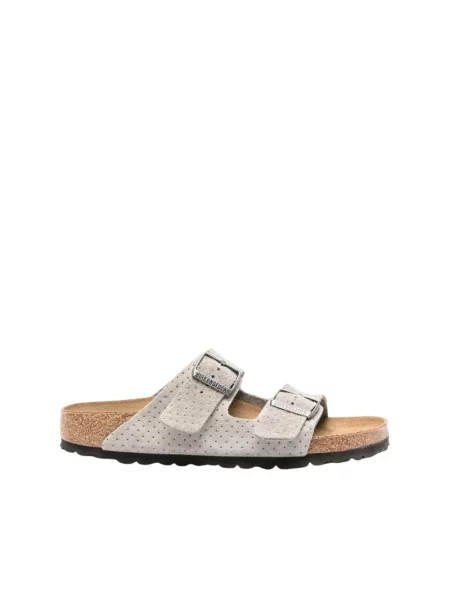 Klapki Birkenstock skórzane szare