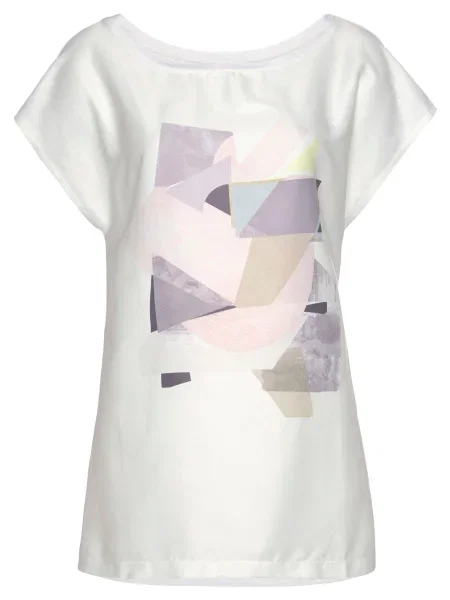 LASCANA Majica bež / lila / roza bela