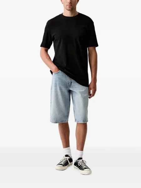 Decupat pantaloni scurți din denim Levi's® zdrențuiți cu talie înaltă albastru
