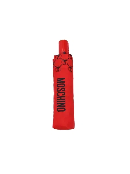 Parasol Moschino z logo czerwony