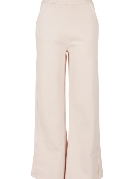 Pantaloni Urban Classics cu crăpătură din material terry roz
