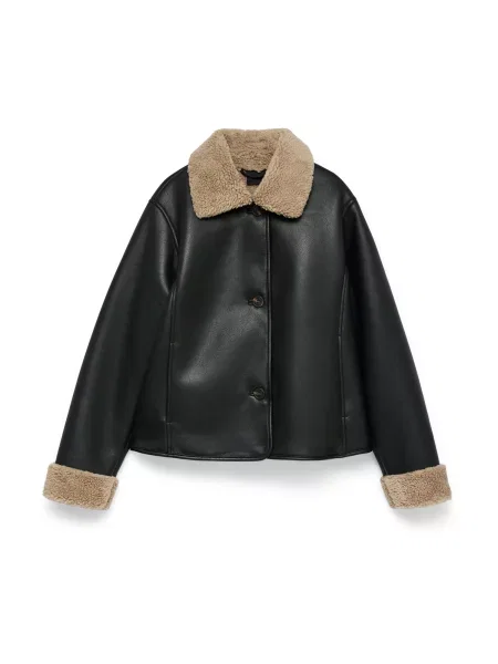 VERO MODA Geacă de primăvară-toamnă VMBREE bej închis negru