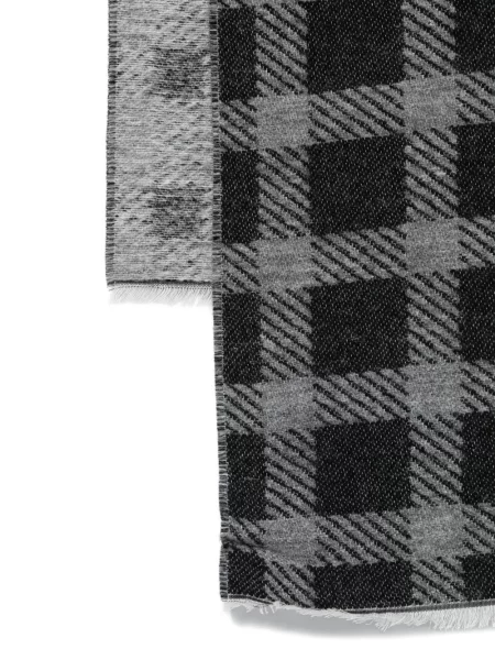 Fular Emporio Armani în carouri negru