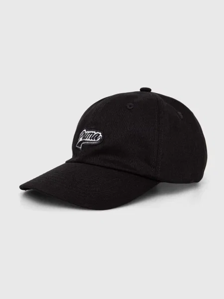 Шапка с козирка Puma с апликация черно
