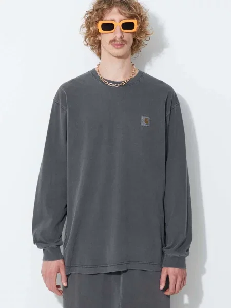 T-shirt Carhartt WIP L/S Nelson T-Shirt UNISEX Black XXL μαύρο