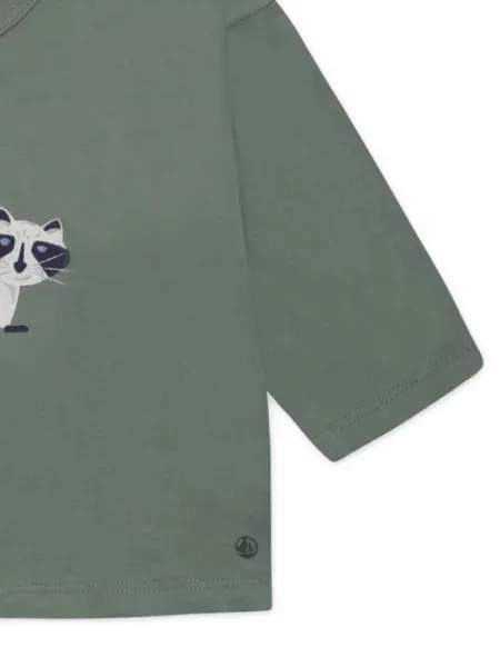 Dětské tričko Petit Bateau zelené
