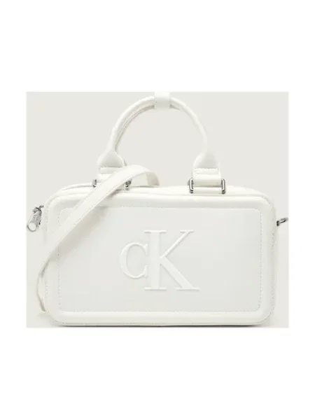 Calvin Klein Kézitáska BOLD CK ELONGATED' fehér