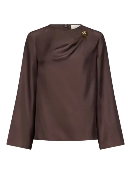 Bluzka Loulou De Saison drapowana brązowa