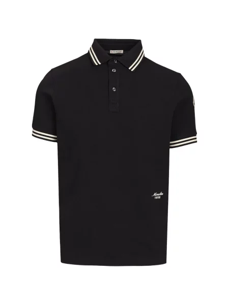Tricou polo Moncler cu autograf negru