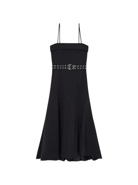 Rochie midi Ganni până la genunchi de costum negru