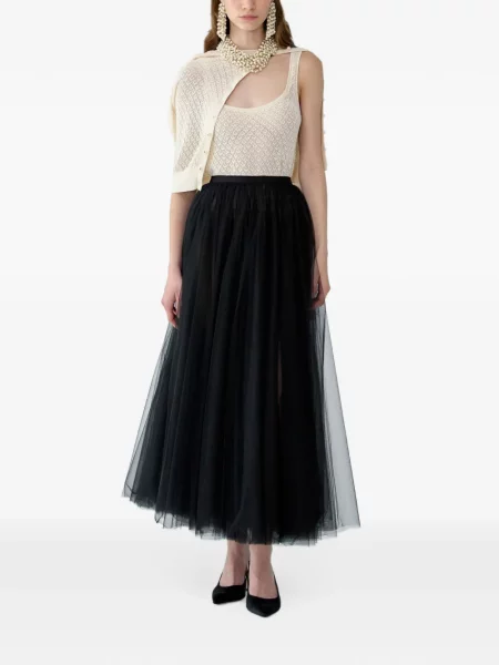Midi sukňa Carolina Herrera čierna