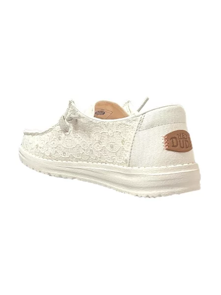 Krajkové polobotky Heydude s flitry béžové