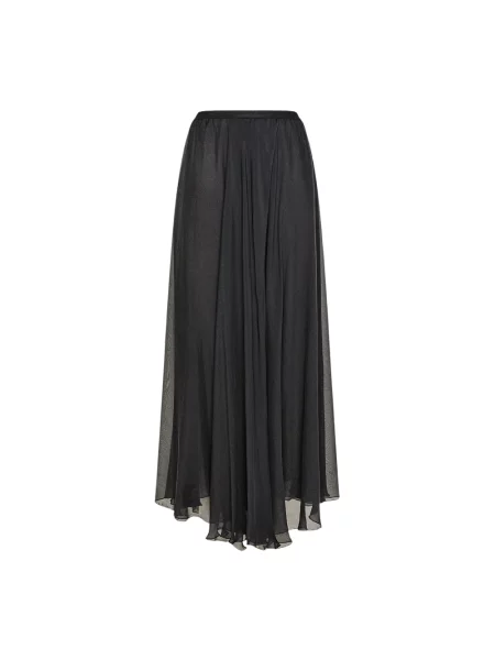 Jedwabna długa spódnica maxi Forte Forte czarna