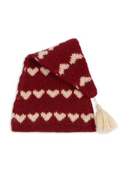 Konges Sløjd Детска шапка с вълна LAULA CHRISTMAS HAT червено