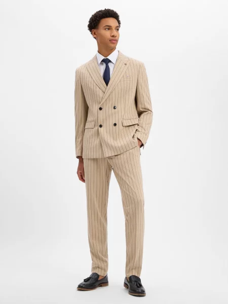 Finshley & Harding London Garnitur Mężczyźni Comfort Fit 46 beżowy